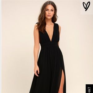 New Lulu’s Black Heavenly Hues Dress Gown | sz xs